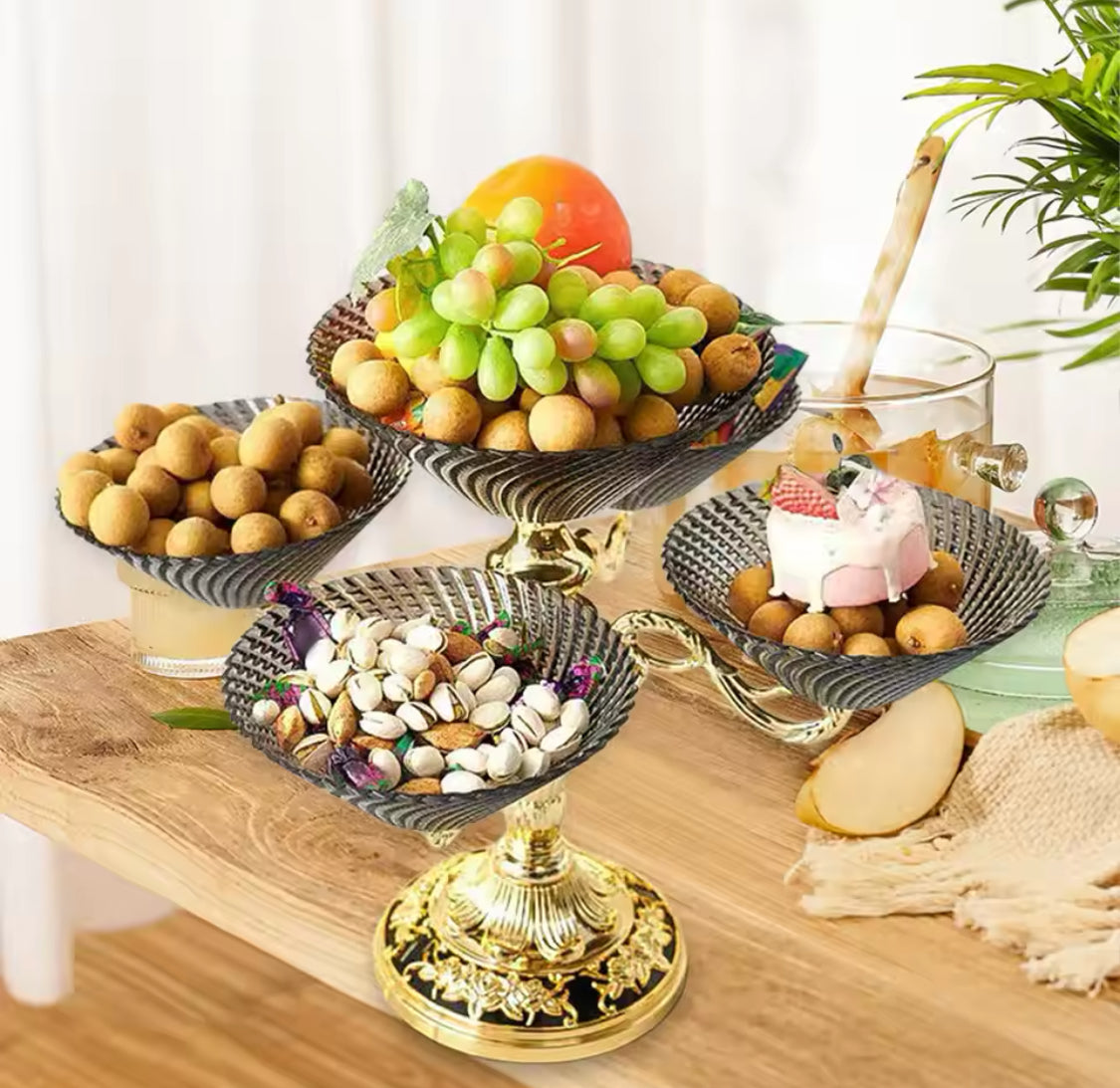 Vintage Style Luxury Rotating Fruit Tray, Rotating Snack Serving Tray, Snack Dried Fruit Plate, Fruit Tray Serving Tray With Stand Vintage Style Luxury Rotating Fruit Tray, Rotating Snack Serving Tray, Snack Dried Fruit Plate, Fruit Tray Serving Tray With Stand